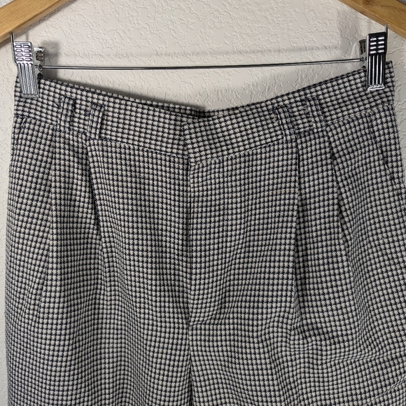 Vintage Retro Casual Corner Black White Houndstooth High Waisted Slacks Size 12P - Picture 10 of 11